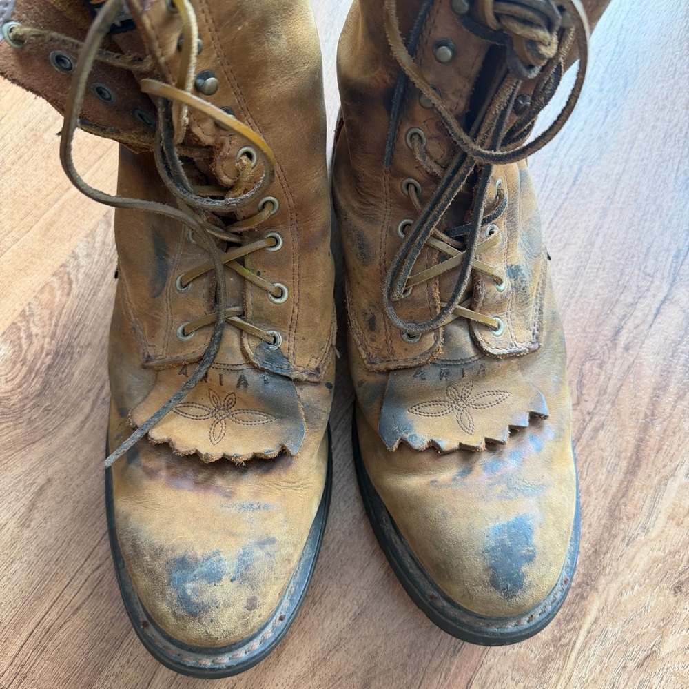 ARIAT Cascade Brown Leather Work Boots Mens 9.5 - Picture 6 of 7